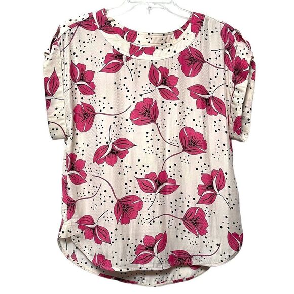 CABI Fuchsia Floral Boxy Blouse Top XS - Picture 2 of 8